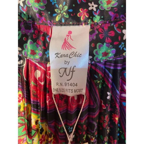 NWT Karachic Women’s Paisley Print Sleeveless Pleated midi Dress OSFM - Picture 6 of 6